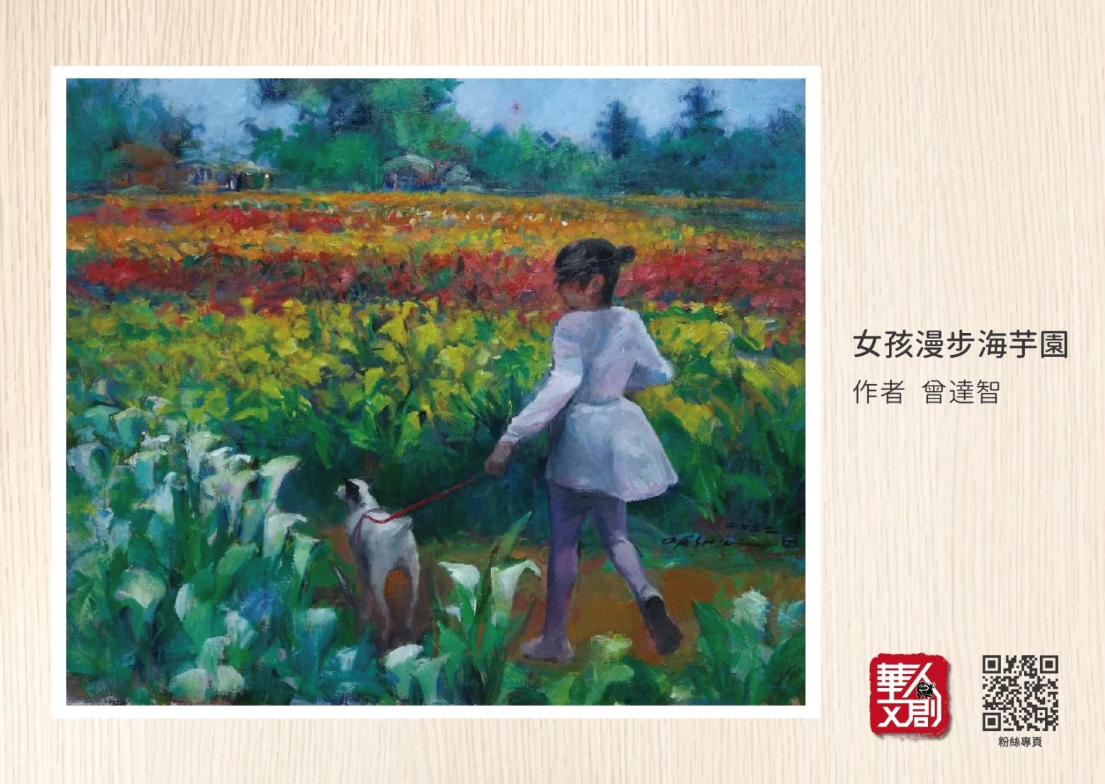 女孩漫步海芋園